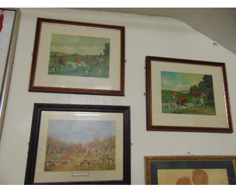 Three Framed Hunting Prints 20 Inches High x 18 Inches Wide