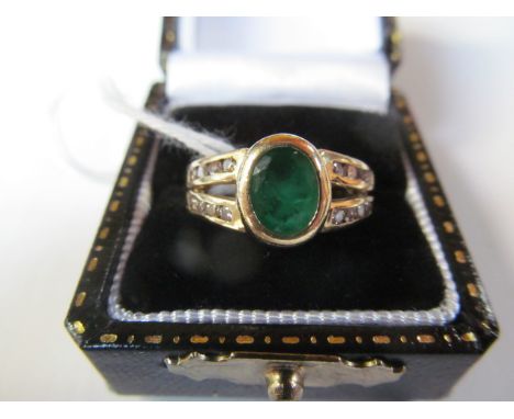 18ct Gold Emerald and Diamond Ring