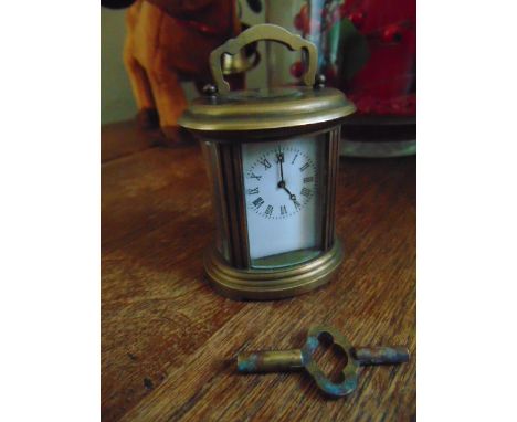 Carriage Clock of Neat Size with Carrying Handle 3 Inches High