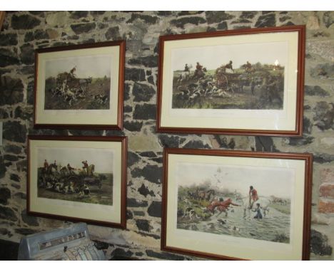 Pair of Framed Hunting Prints Largest Each 20 Inches High x 30 Inches Wide