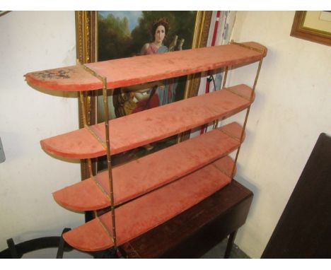 Brass Framed Wall Shelf of Four Tiers