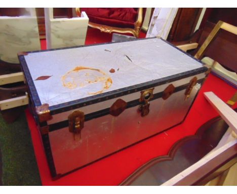 Metal Trunk with Lift Up Lid 19 Inches High x 39 Inches Wide