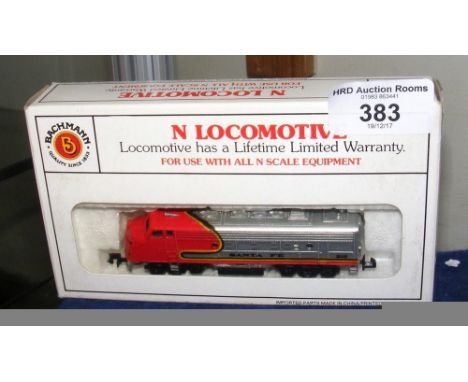 An N gauge locomotive by Bachmann in original box