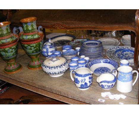 Selection of collectable ceramic ware, including blue and white and other