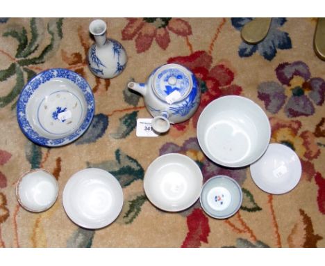 Selection of oriental ceramic ware, including tea bowls, vase, etc.