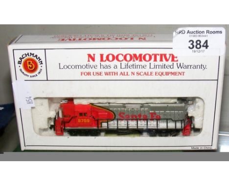 An N gauge locomotive by Bachmann in original box