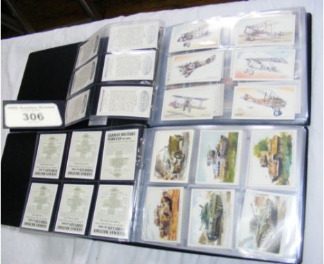 Two albums containing collectable cigarette cards - First World War and Second World War