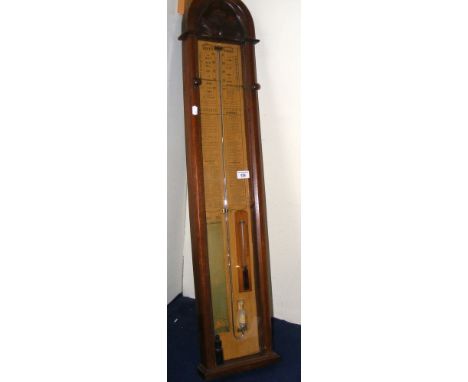 An Admiral Fitzroy barometer in carved oak case - 110cm