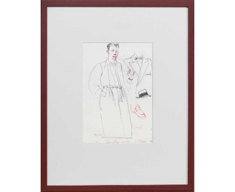* JOHN BYRNE RSA (SCOTTISH 1940 - 2023), THE COUNTRY GIRL mixed media on paper, signed and dated '83 mounted, framed and unde