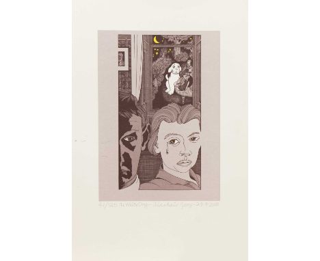 * ALASDAIR GRAY (SCOTTISH 1934 - 2019), THE WHITE DOG limited edition silkscreen print on paper, signed, titled, numbered 41/