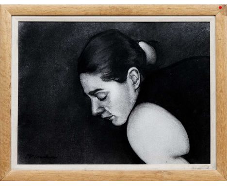 * DAVID MCCRACKEN, PORTRAIT charcoal on paperframed and under glassimage size 39cm x 54cm, overall size 50cm x 64cm 