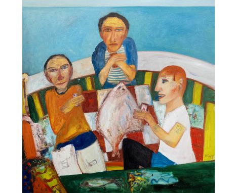 * JOHN BELLANY CBE RA HRSA (SCOTTISH 1942 - 2013), PLAYING CARDS OF THE HALIBUT oil on canvas, signed, titled in the artist's