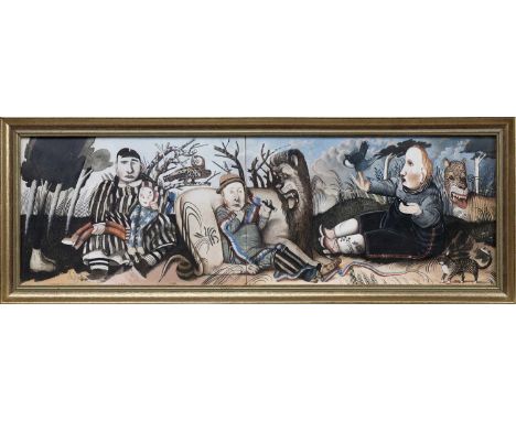 * JOHN BYRNE RSA (SCOTTISH 1940 - 2023), UNTITLED watercolour on paper, signed 'Patrick'framed and under perspeximage size 18