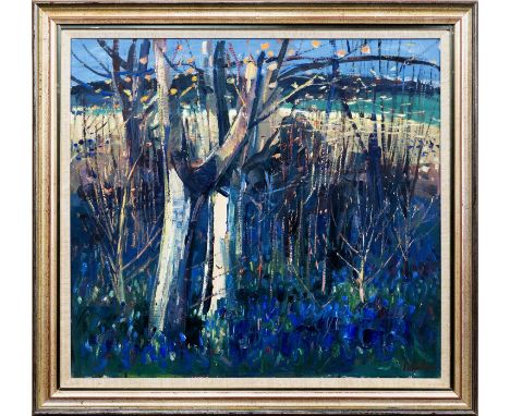 * JAMES FULLARTON (SCOTTISH b. 1946), IN THE BLUEBELL WOOD oil on canvas, signedframed and under glassimage size 61cm x 66cm,