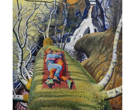 * DEREK CLARKE MBE RSA RSW (BRITISH 1912 - 2014), IN THE PARK oil on canvas, signed and dated 1994unframed, as intendedoveral