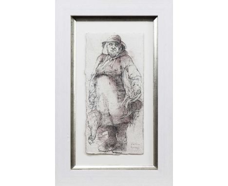 * ANDA PATERSON RSW RGI PAI (SCOTTISH 1935 - 2022), WOMAN OF THE CACTUS mixed media on paper, signed, titled and dated 2013mo