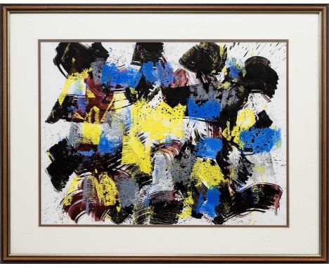* WILLIAM GEAR RA FRSA RBSA (SCOTTISH 1915 - 1997), UNTITLED 1959 mixed media on paper, signed and dated '59mounted, framed a