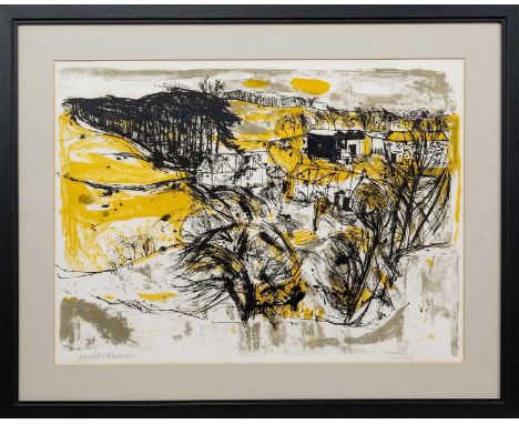 * ELIZABETH BLACKADDER DBE RA RSA RSW RGI DLitt (SCOTTISH 1931 - 2021), FIFESHIRE FARM  artist's proof lithograph on paper, s