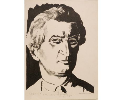 Jacob Kramer (1892 - 1962) - 'Self-portrait', signed and inscribed in pencil 'Jacob Kramer', 'Self-portrait - To Ella and Geo
