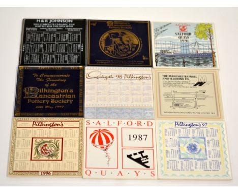 Pilkington's - A collection of later 20th Century 6in dust pressed calendar tiles for Pilkington's comprising 1970 to 1995 an