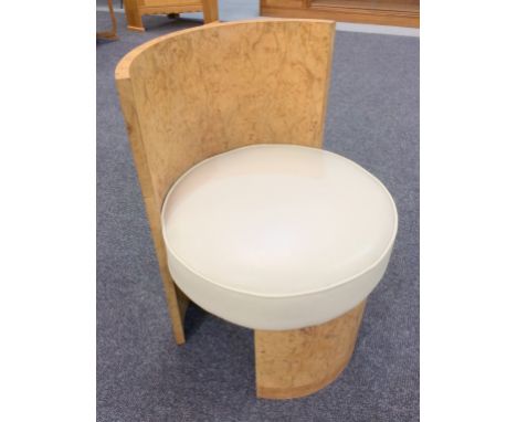 Unknown - An Art Deco walnut veneered dressing stool of stepped cylindrical form, height 61cm.
