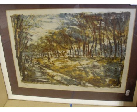 PETER DOWNING "Horse in park", limited edition, colour print, No'd. 4/12, signed in pencil and dated '55 lower right