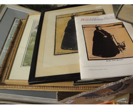 AFTER WILLIAM NICHOLSON  "H M The Queen Victoria" chromolithographic print, inscribed lower right "For Minie Capstick from Wi
