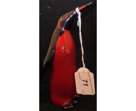 A Royal Doulton Flambé figure of a standing penguin and another as a duck (2) CONDITION REPORTS The penguin has some light sc
