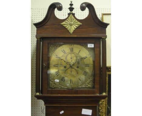 A 19th Century mahogany cased long case clock, the eight day Movement with square brass dial, the Chapter ring with Arabic an