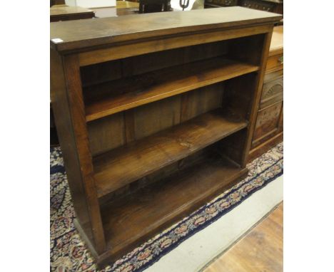 An early 20th Century mahogany open bookcase of three shelves on a plinth base CONDITION REPORTS Approx 109 cm in height x 30