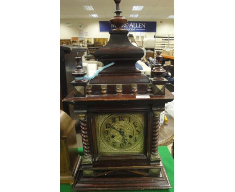 A Victorian carved giltwood and gesso cased mantle clock, the eight day movement with circular dial and Roman numerals, inscr