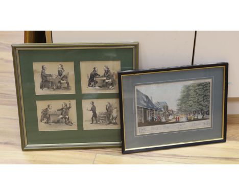 Two 19th century prints, Mr Loggan, 'The remarkable characters who were at Tunbridge Wells with Richardson in 1748', publ. 20