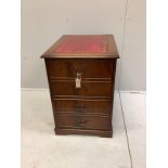 A reproduction George III style mahogany two drawer filing chest, width 54cm, depth 68cm, height