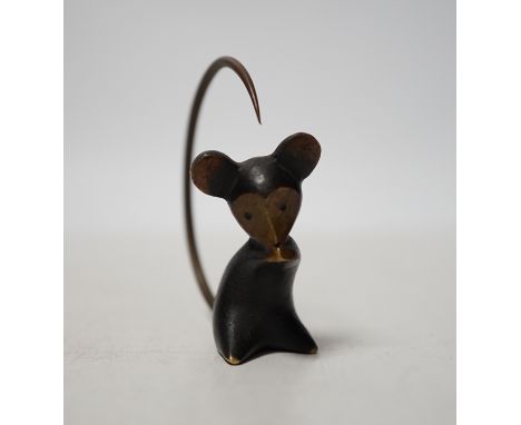 A Walter Bosse for Baller blackened brass model of a mouse, 5.5cm high