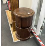 A Victorian mahogany cylinder cupboard, diameter 45cm, height 75cm