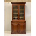 A Victorian mahogany library bookcase, width 104cm, depth 45cm, height 222cm
