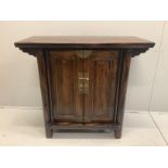 An India Jane Chinese pine two door side cabinet, width 120cm, depth 55cm, height 107cm