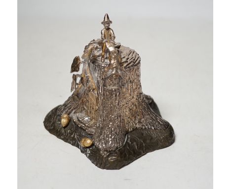 A limited edition Elizabeth II parcel gilt silver and base metal model by Christopher Nigel Lawrence, depicting pixies upon a