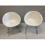 A pair of early 2000's Italian Pedrali chairs, width 58cm, depth 44cm, height 71cm