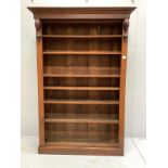 A Victorian mahogany library open bookcase, width 137cm, depth 39cm, height 202cm