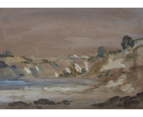 PHILIP WILSON STEER, OM (1860-1942) THE BLUE POOL, CORFE, DORSET Watercolour and pencil heightened with white 24.5 x 34.5cm. 