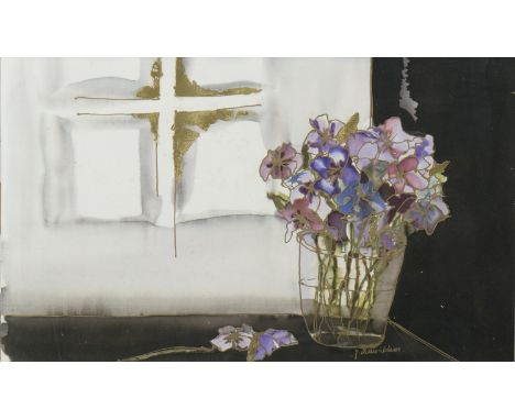 JUTTA RITTER-SCHERER (GERMAN b 1961),VIOLAShand embellished offset lithograph, signed29cm x 50cmMounted, framed and under gla