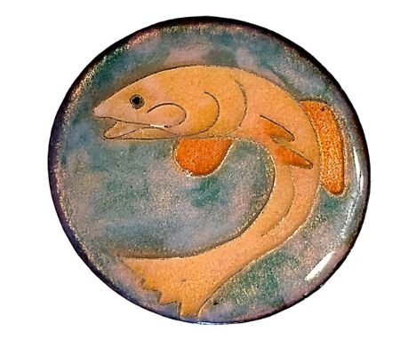 1 Large 20th century enamel button by artist Glenda Ott. As far as we know Glenda no longer makes these beautiful buttons. Gl