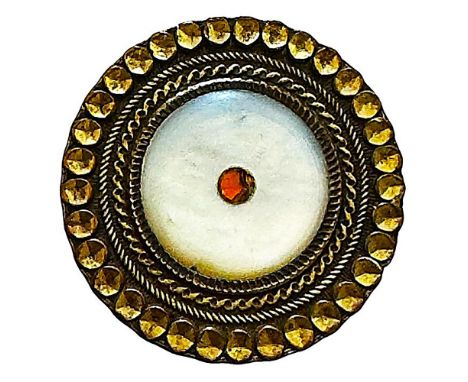 1 Medium size 18th C. tooled copper with pearl and glass center. Here is a lovely example from the collection of Harry Case o