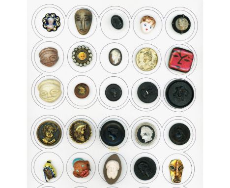 25 Medium/Large 19th-20th Assorted head examples. This lot includes a beautiful and wonderful cobalt blue enamel with a ladie