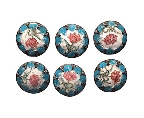 6 Medium early 20th century pictorial enamels. Sets are often asked for in our auctions and Jose Roman had several sets we ha