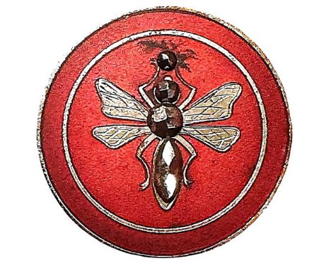 1 Medium scarce early 20th century Matte finish enamel bug. Here is a button that was prized and used many times by Jose Roma
