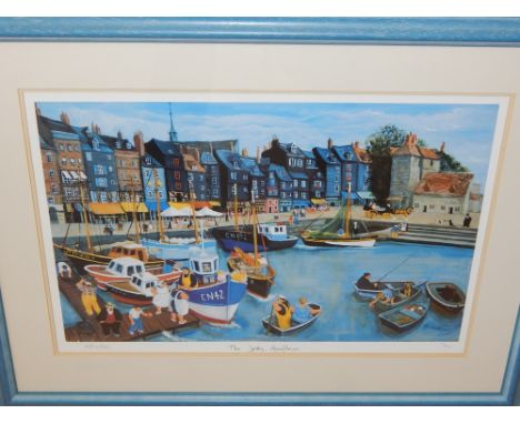 M W Loxton, a limited edition print of the `The Jetty, Honfleur`, 91/500. 40x60cm 