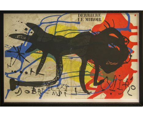 JOAN MIRO 'Derrière le Miroir 203 - Abstract', lithograph, printed by Maeght 1973, 37cm x 55cm, framed. 