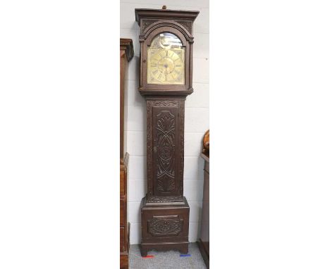 An Oak Striking Longcase Clock, dial bearing a later inscription, Richardson, Burton, 212cm high